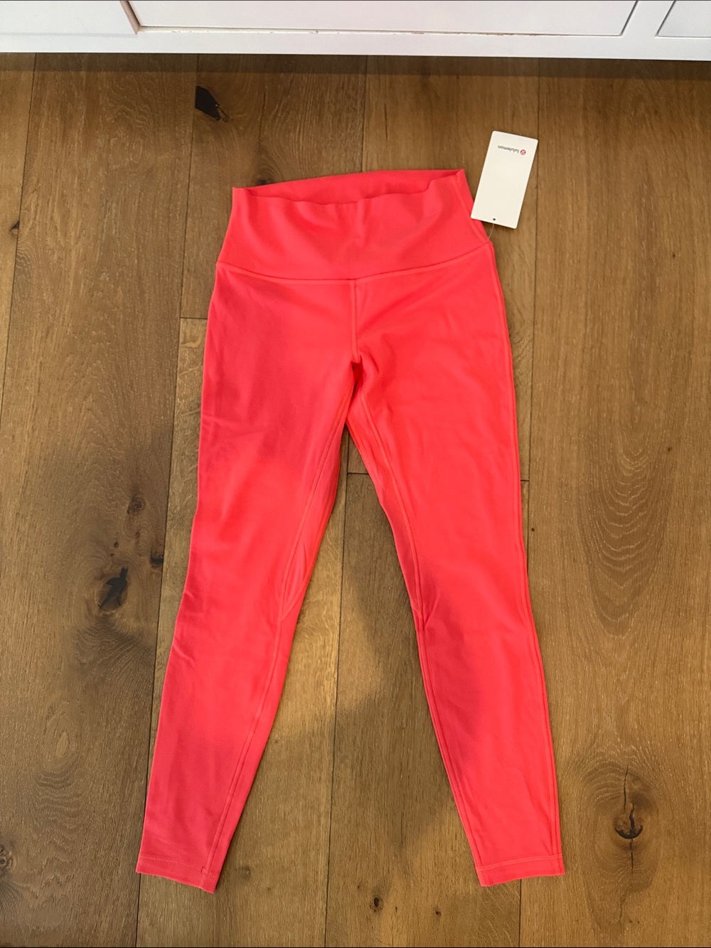 lululemon athletica Girls' Neon Coral Pink High-Rise Leggings